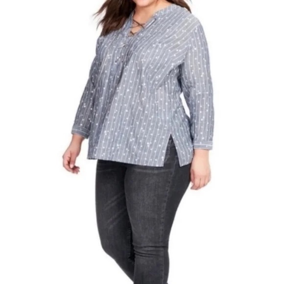 NWT - Johnny Was Stars and Stripes Lace Up tunic top - size medium - Picture 1 of 6